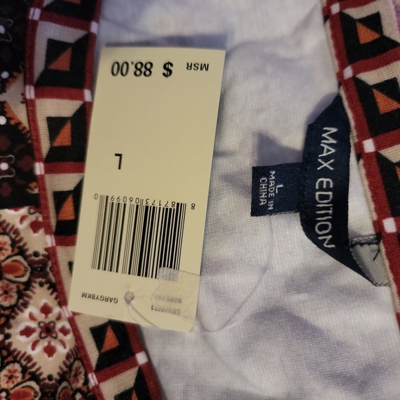 Max Edition Brown & Tan Patterned Top - Picture 5 of 7